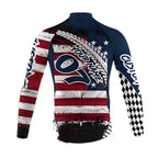 Custom American Flag MTB Cycling Long Sleeve Jersey For Mens, Custom Patriotic Cycling Jerseys For Team CZ0115