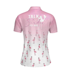 Talk Birdie To Me Flamingo Golf Polo Shirt Womens, Funny Flamingo Golf Shirts For Ladies GE0052