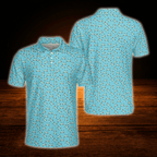 Teal Men's Polo Golf Cart Shirt, Golf Shirt For Men