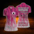 We're More Than Just Bowling Friends We're Like A Really Small Gang Custom Flamingo Bowling Jersey Women, Custom Funny Bowling Shirt For Ladies