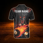 Dragon Fire 8 Ball Custom Men Billiard Polo Shirt, Custom Dragon Team Billiard Shirt