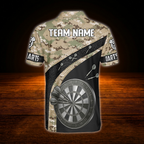 Custom Camouflage Darts Polo Shirt Mens, Personalized Camo Darts Team Shirt