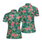 Custom Flamingo Tropical Golf Polo Shirt Womens, Custom Flamingo Golf Shirts Ladies GE0051