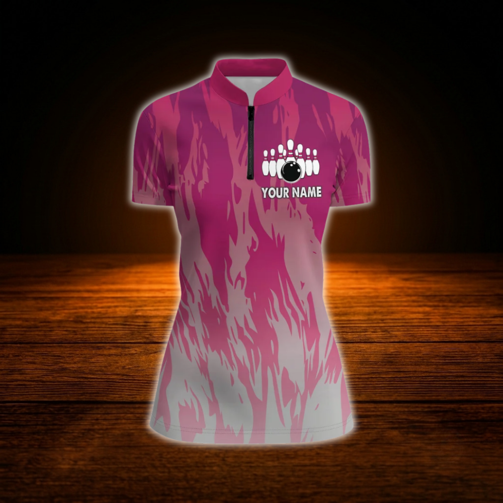 We're More Than Just Bowling Friends We're Like A Really Small Gang Custom Flamingo Bowling Jersey Women, Custom Funny Bowling Shirt For Ladies