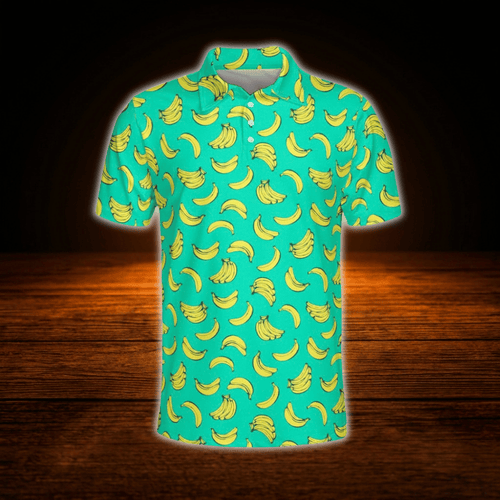 Banana Green Golf Polo Shirt For Men, Banana Golf Shirt