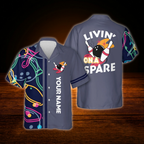 Livin On A Spare Custom Bowling Hawaiian Shirt, Funny Custom Bowling Shirt