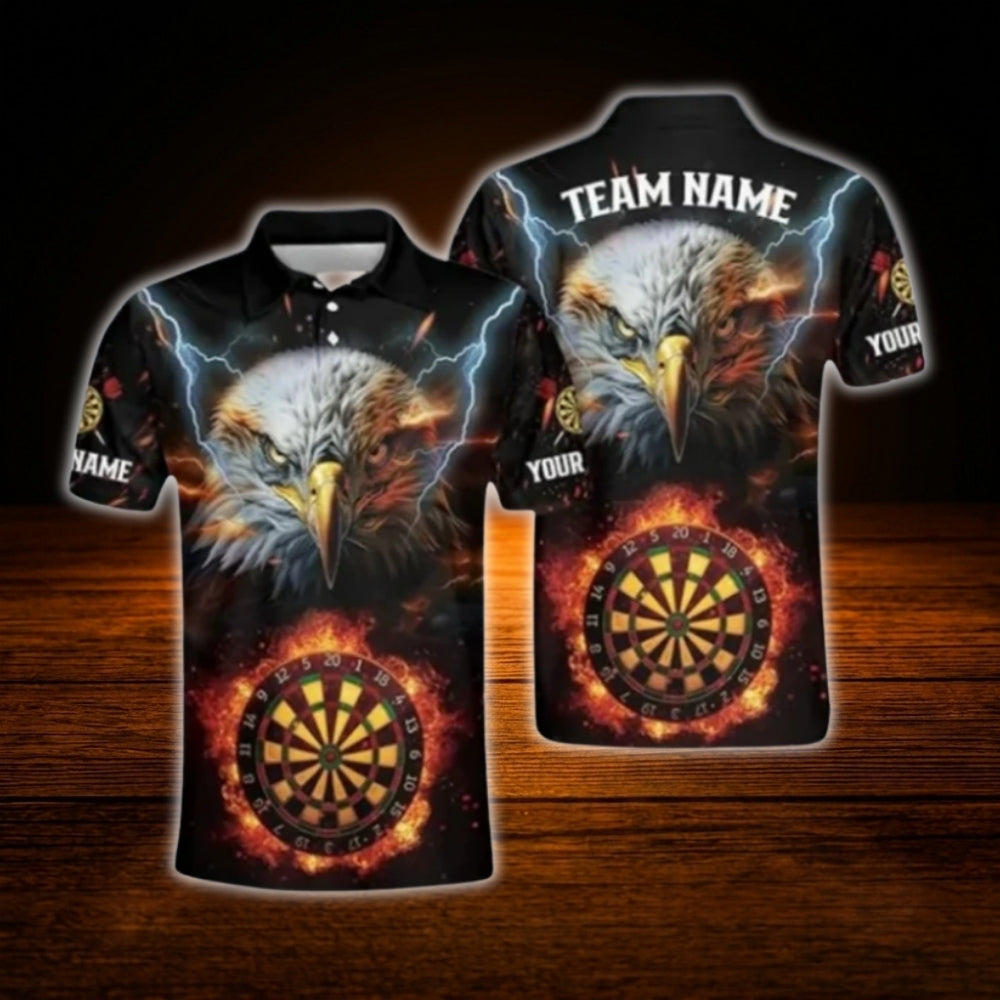Custom Eagle Fire Darts Polo Shirt For Men, Custom Eagle Dart Team Shirt