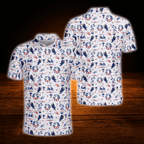 Eagle American Flag Golf Polo Shirt For Men, 4th of July Patriotic Golf Shirt