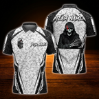 Custom Skull Camo Mens Bowling Polo Shirts, Custom Skull Team Bowling Shirts