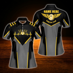 Custom Team Black And Red Women Bowling Polo Shirts, Custom Team Bowling Shirts For Women