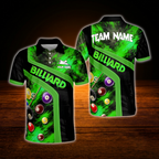 Custom Team Red And Black Billiard Polo Shirt For Men, Custom Billiard Shirt Team