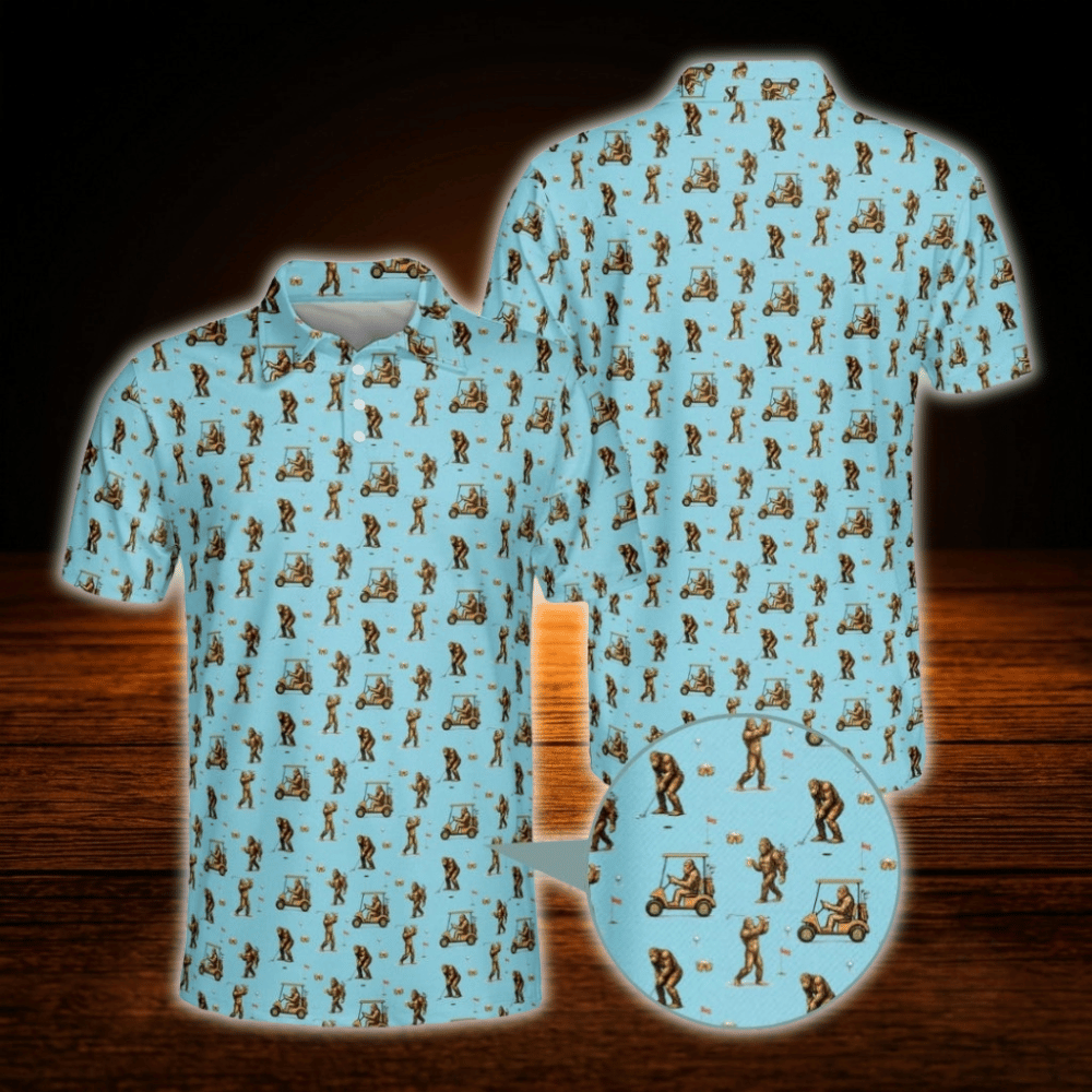 Bigfoot Beer Golf Polo Shirts For Men, Bigfoot Sasquatch Golf Shirts
