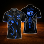 Custom 8 Ball Golden Black Billiard Polo Shirt For Men, Custom 8 Ball Pool Team Shirt