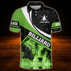Custom Flaming Red Billiard Polo Shirt For Men, Custom Flame Billiard Shirt Team