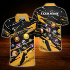 Custom Team Billiard Men Polo Shirt Red And Black, Custom Billiard Shirt
