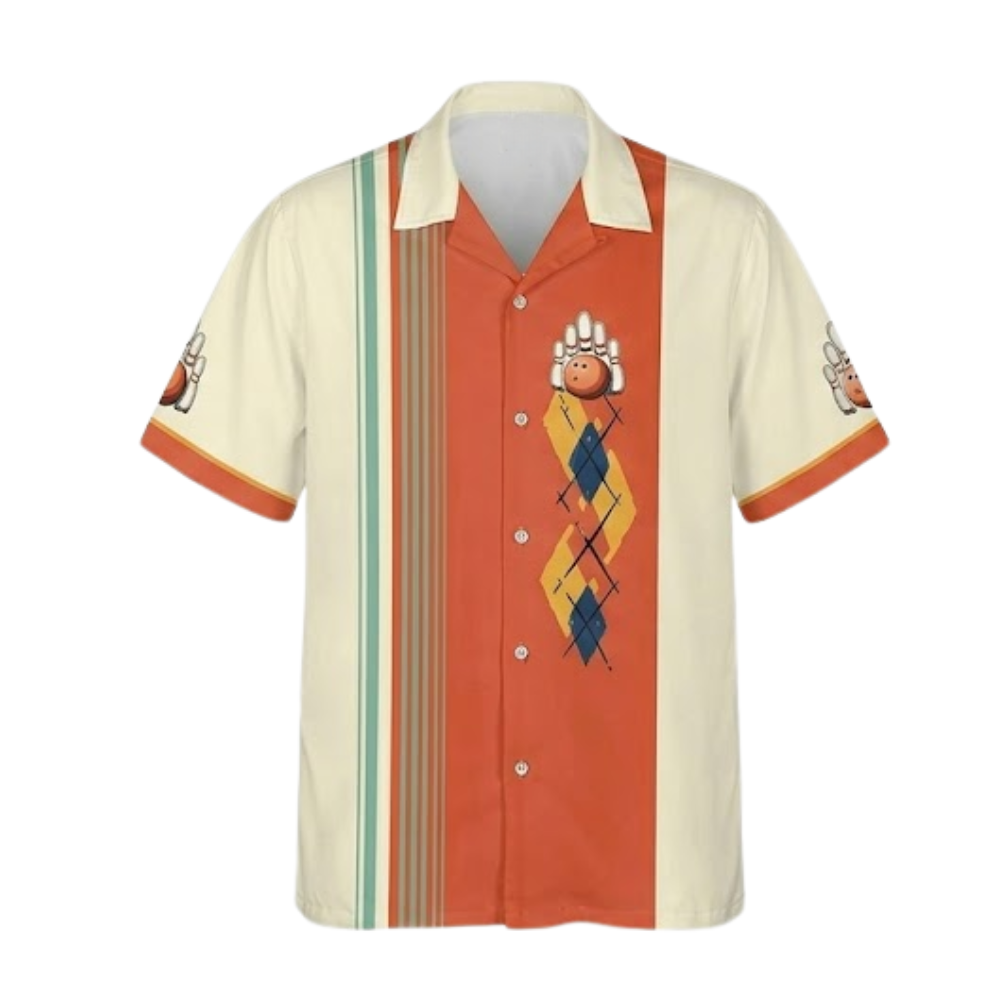 Make Bowling Great Again  Men's Hawaiian Bowling Shirts, Funny Retro Bowling Shirts BZ0301