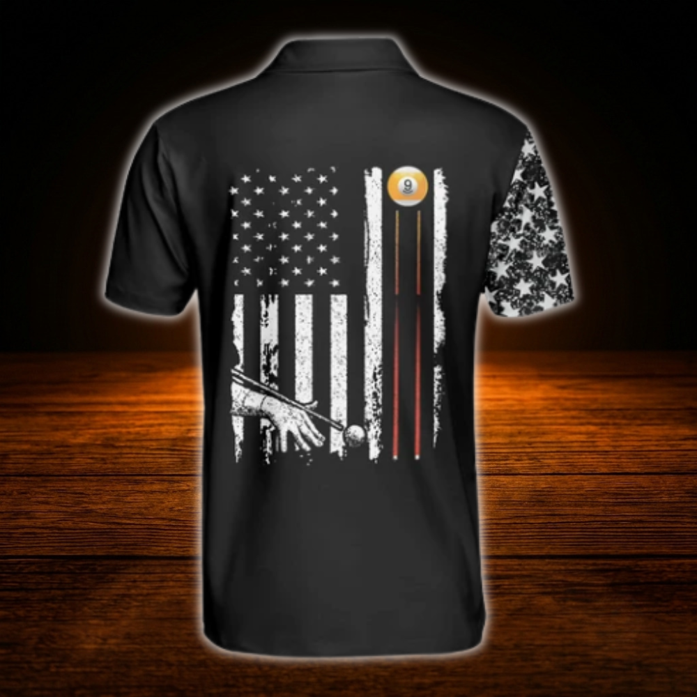 Custom 9 Ball Skull Billiard Polo Shirt Men, Custom Skull Team Billiard Shirt
