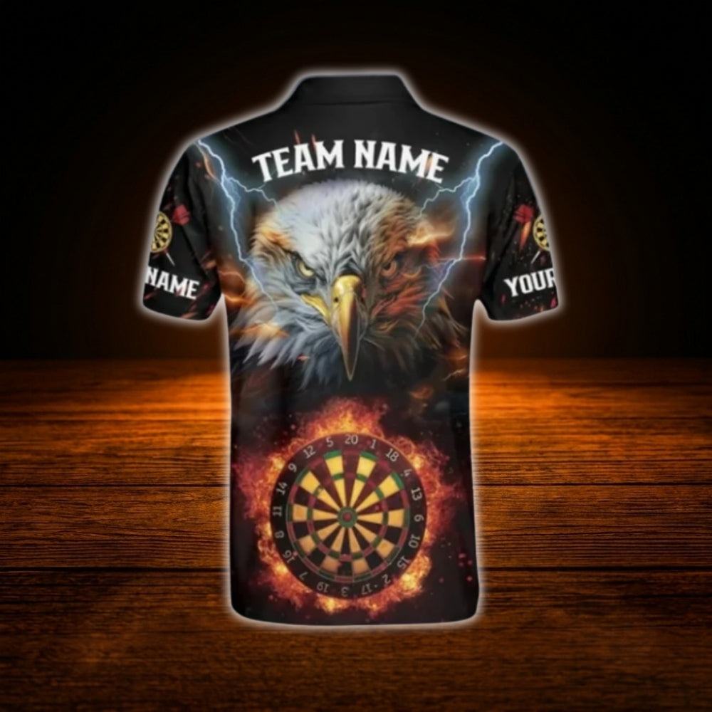 Custom Eagle Fire Darts Polo Shirt For Men, Custom Eagle Dart Team Shirt