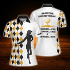 I Was One Under Today  Custom Argyle Polo Golf Shirt For Women, Custom Funny Golf Shirt For Ladies