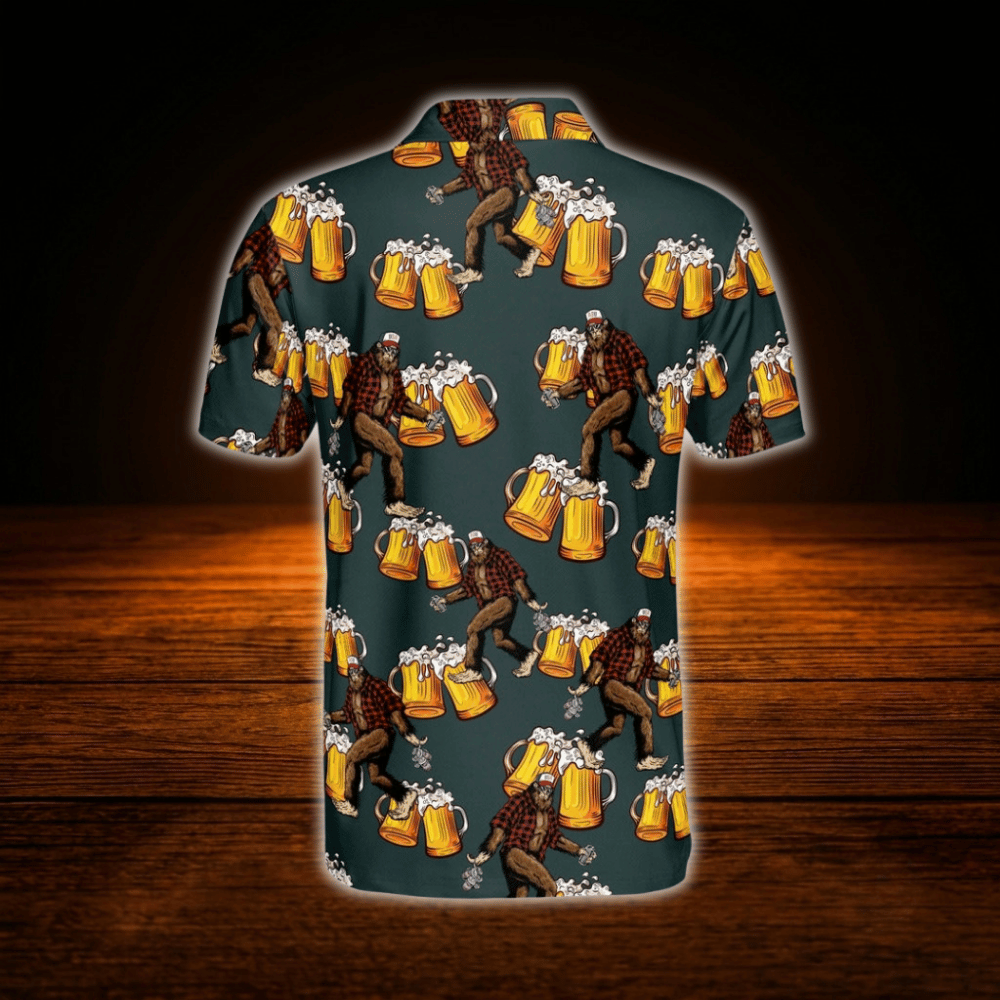 Beer Bigfoot Dark Green Golf Polo Mens, Bigfoot Golf Shirts