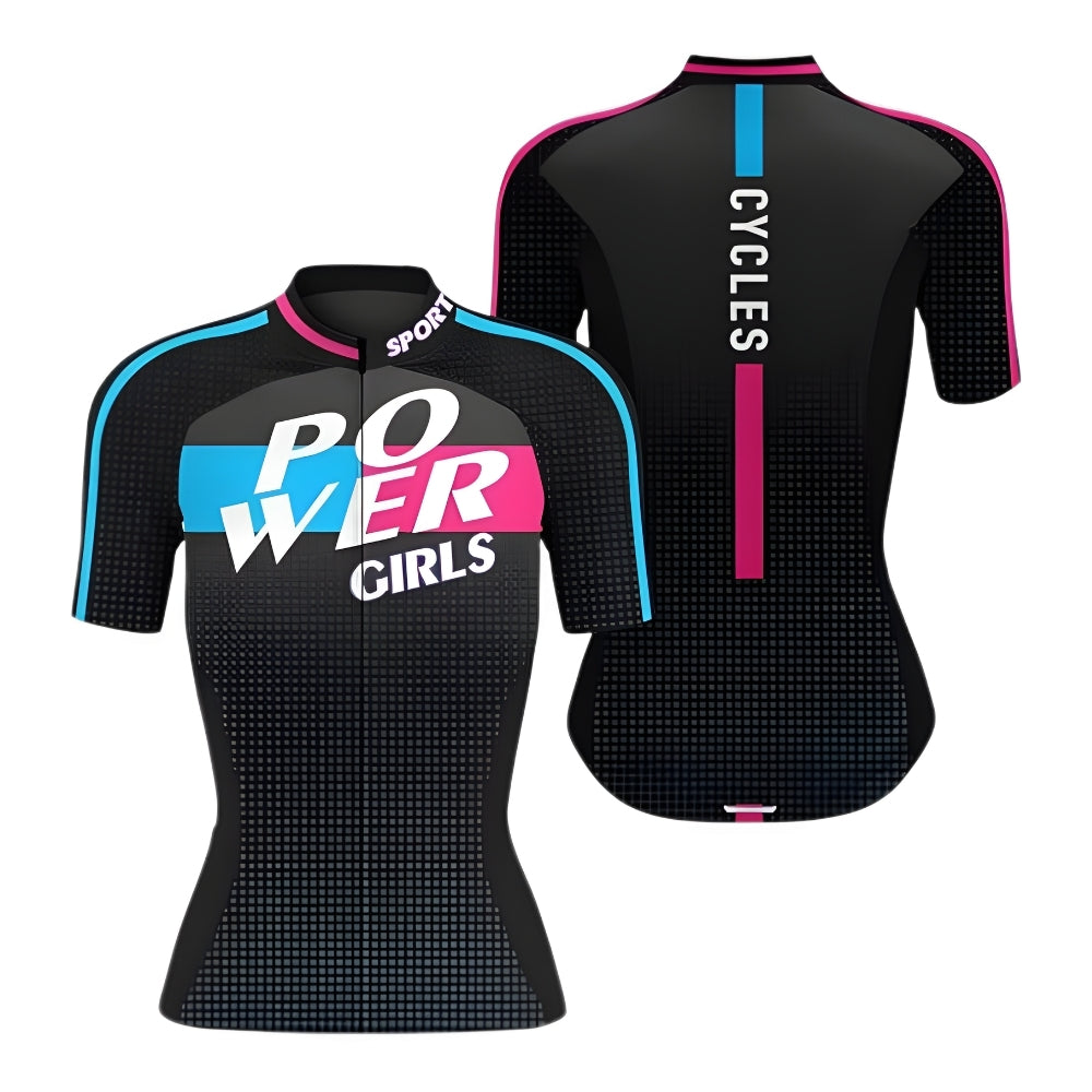 Powered Girls Cycling Short Sleeve Jersey For Womens, Women's Cycling Jersey CZ0060