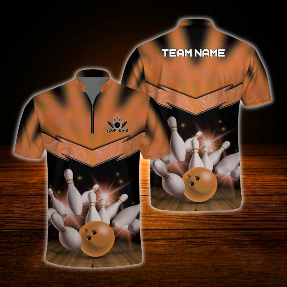 Custom Team Black Pink Bowling Jersey, Custom Bowling Team Shirt