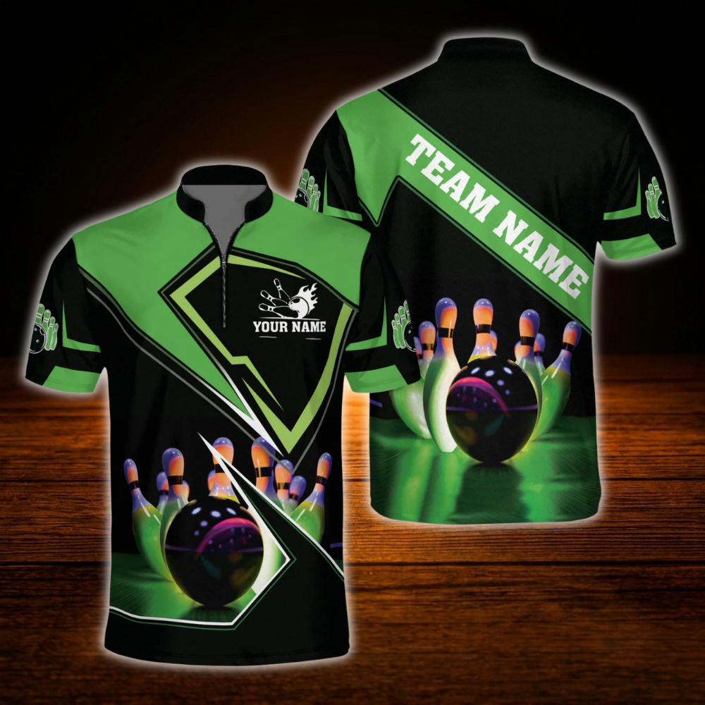 Custom Red Black Bowling Team Jersey For Men, Custom Bowling Shirt