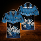 Custom Team Black Pink Bowling Jersey, Custom Bowling Team Shirt