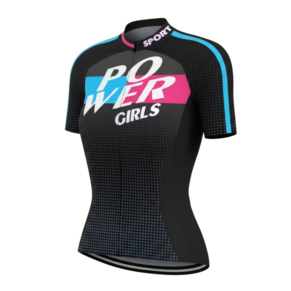 Powered Girls Cycling Short Sleeve Jersey For Womens, Women's Cycling Jersey CZ0060