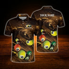 Custom Snake Green Billiard Polo Shirt For Men, Custom Snake Billiard Team Shirt