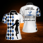 I Was One Under Today  Custom Argyle Polo Golf Shirt For Women, Custom Funny Golf Shirt For Ladies