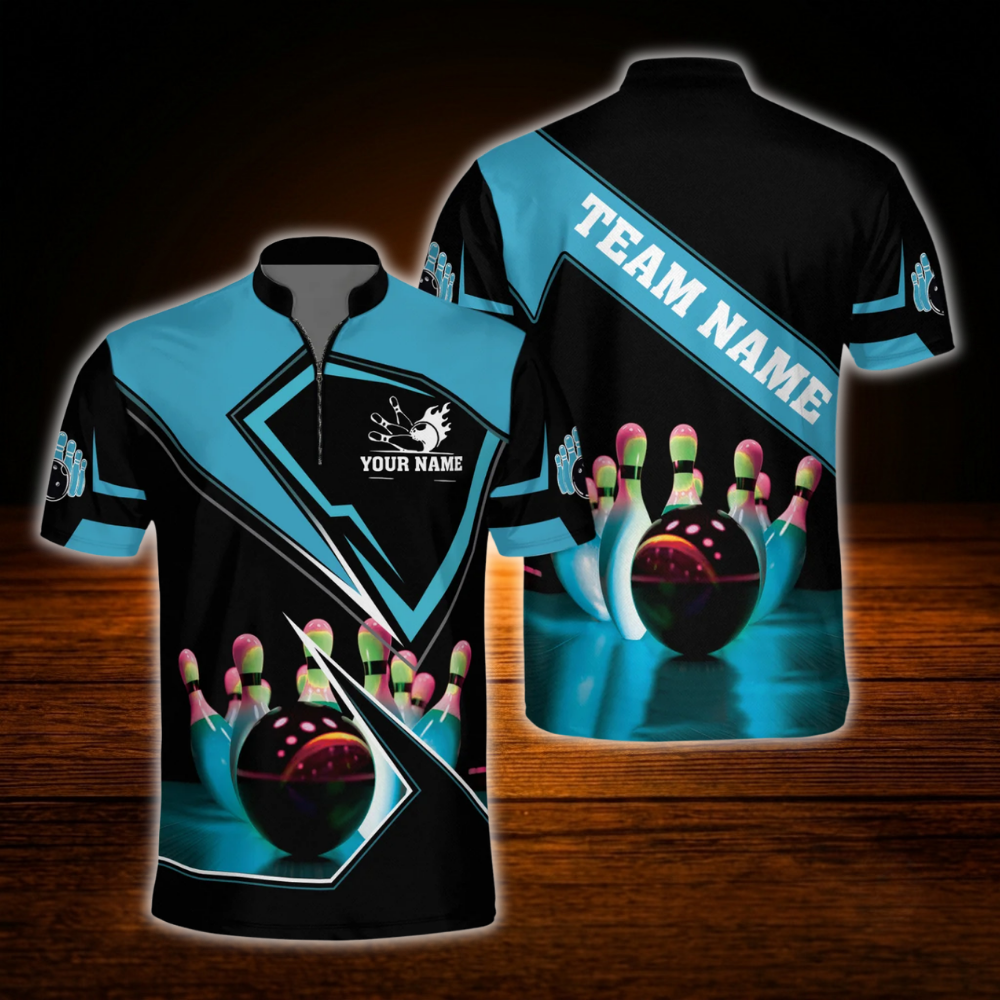 Custom Red Black Bowling Team Jersey For Men, Custom Bowling Shirt