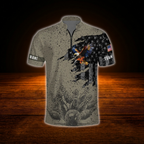Custom Eagle Men's Brown Bowling Jersey, Custom Eagle Bowling Shirt