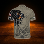 Custom Eagle Men's Brown Bowling Jersey, Custom Eagle Bowling Shirt