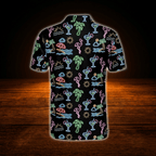 Neon Flamingo Tropical Golf Polo Shirts Men, Flamingo Golf Shirts