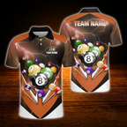 Custom Green Thunder Lightning Billiard Polo Shirt Men, Custom Thunder Billiard Team Shirts