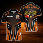 Black And Blue Custom Team Billiard Men Polo Shirt, Custom Billiard Shirt