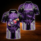 Custom Red Thunder Billiard Polo Shirt For Men, Custom Thunder Billiard Team Shirt