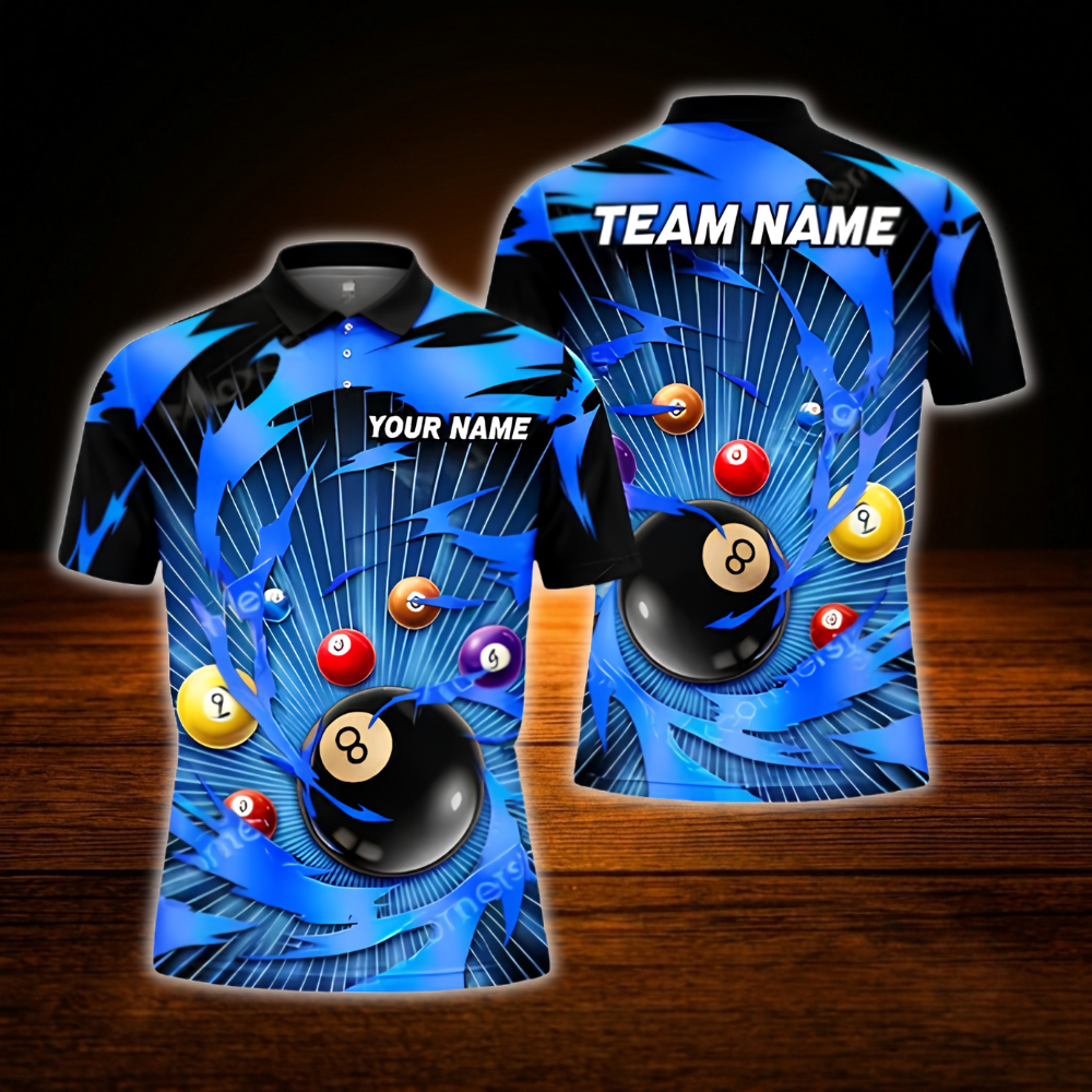 Custom Team Yellow Billiard Polo Shirt For Men, Custom Billiard Team Shirt