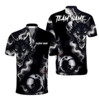 Custom Wolf Black Bowling Jerseys Shirt For Men, Custom Wolf Bowling Team Shirt BZ0297