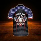 Eagle American Flag Custom Bowling Jersey For Men, Custom Eagle Bowling Team Shirt