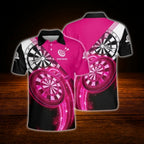 Custom Name Darts Polo Shirt For Men, Blue And Black Custom Darts Shirt