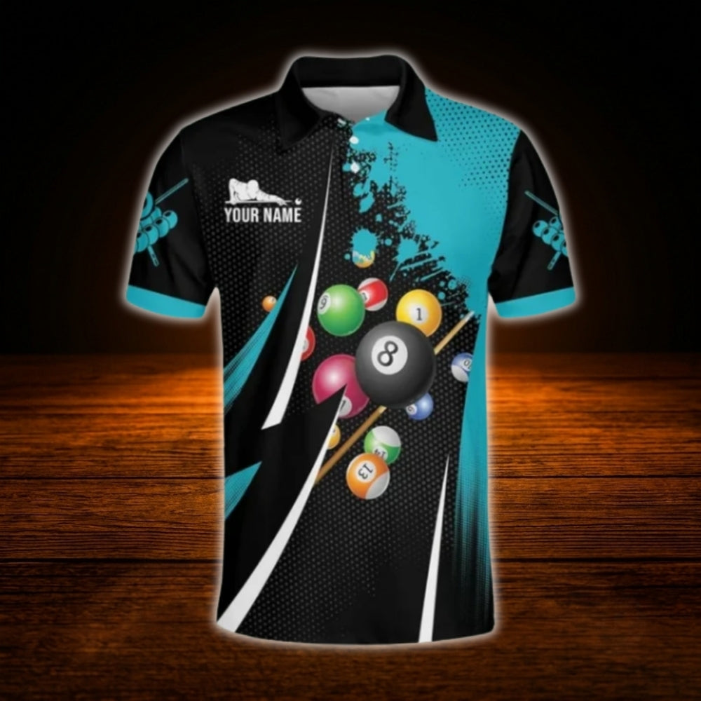 Custom Team Red And Black Billiard Polo Shirt Men, Custom Billiard Shirt