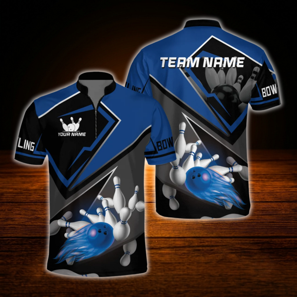 Custom Team Black And Red Bowling Jersey For Men, Custom Bowling Shirt