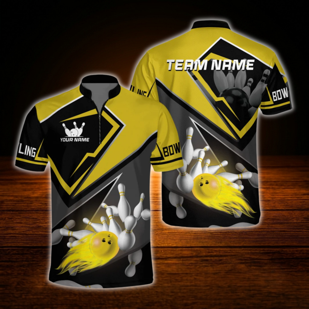 Custom Team Black And Red Bowling Jersey For Men, Custom Bowling Shirt