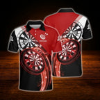 Custom Name Darts Polo Shirt For Men, Blue And Black Custom Darts Shirt