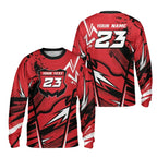 Custom Red Dirt Bike Long Sleeve Jersey Shirt For Men, Custom Dirt Bike Shirts ME0032