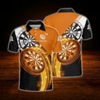 Custom Name Darts Polo Shirt For Men, Blue And Black Custom Darts Shirt