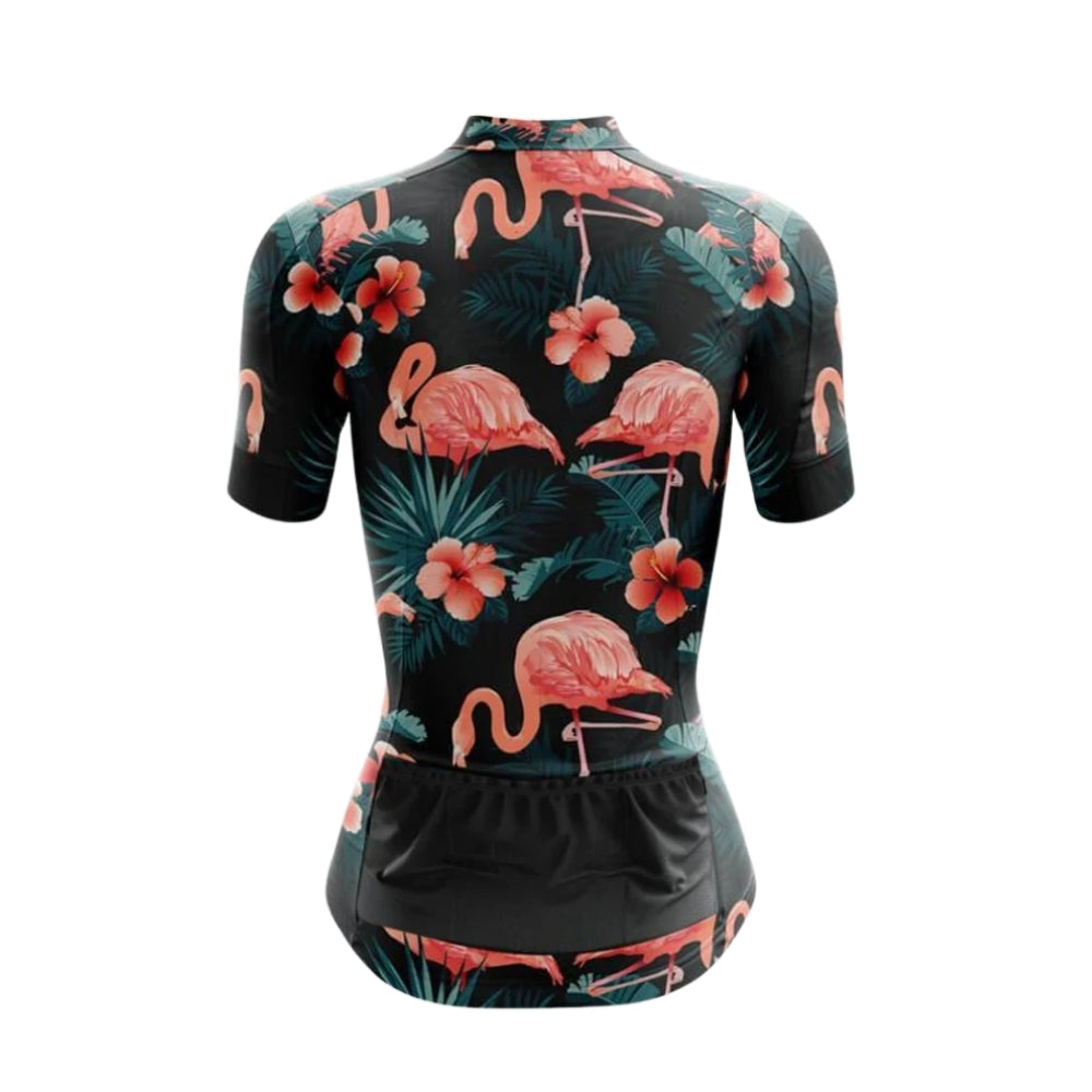 Flamingo Women's Tropical Cycling Short Sleeve Jerseys, Flamingo Cycling Jerseys For Ladies CZ0075