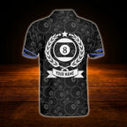 Custom 8 Ball Pattern Billiard Men Polo Shirt, Custom 8 Ball Billiard Shirt